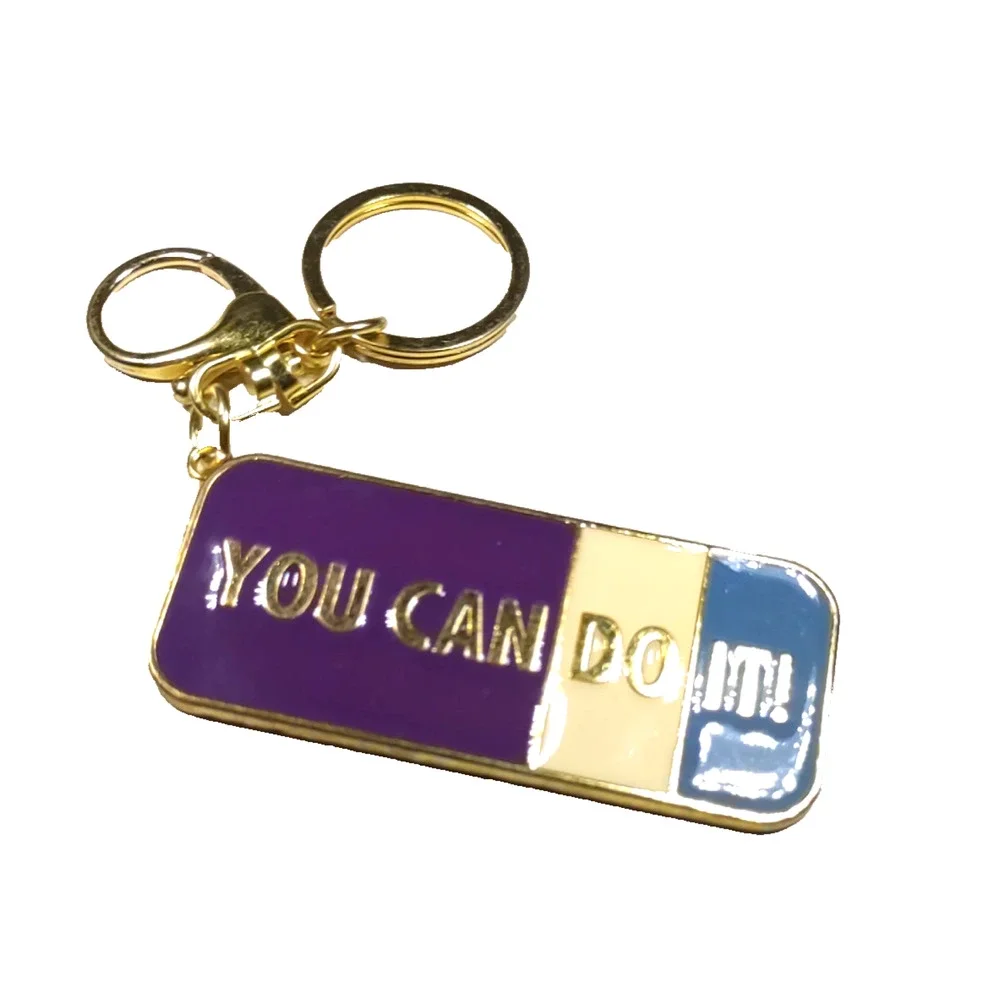 You Can Do It Gold Tone Keychain Purse Clip